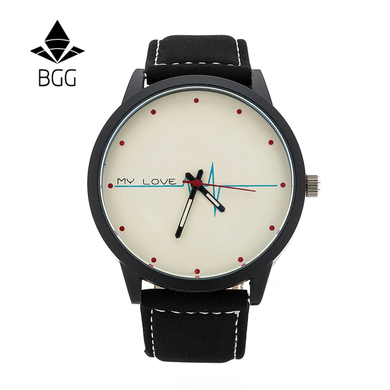 

BGG men/women Quartz watch brand Business Casual watch women sports Watches Leather Strap army wristwatch clock hours relojes