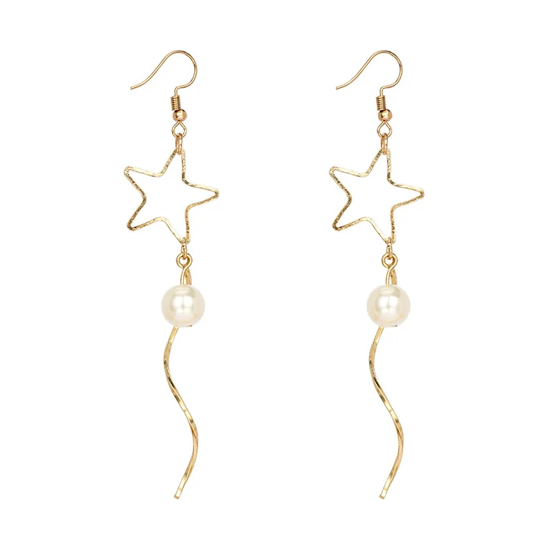 

Long Style Tassel Small Star Earring Pearl Simple Earrings Charm Mujer Moda Boucle D'oreille Femme Pendientes Fashion Oorbellen