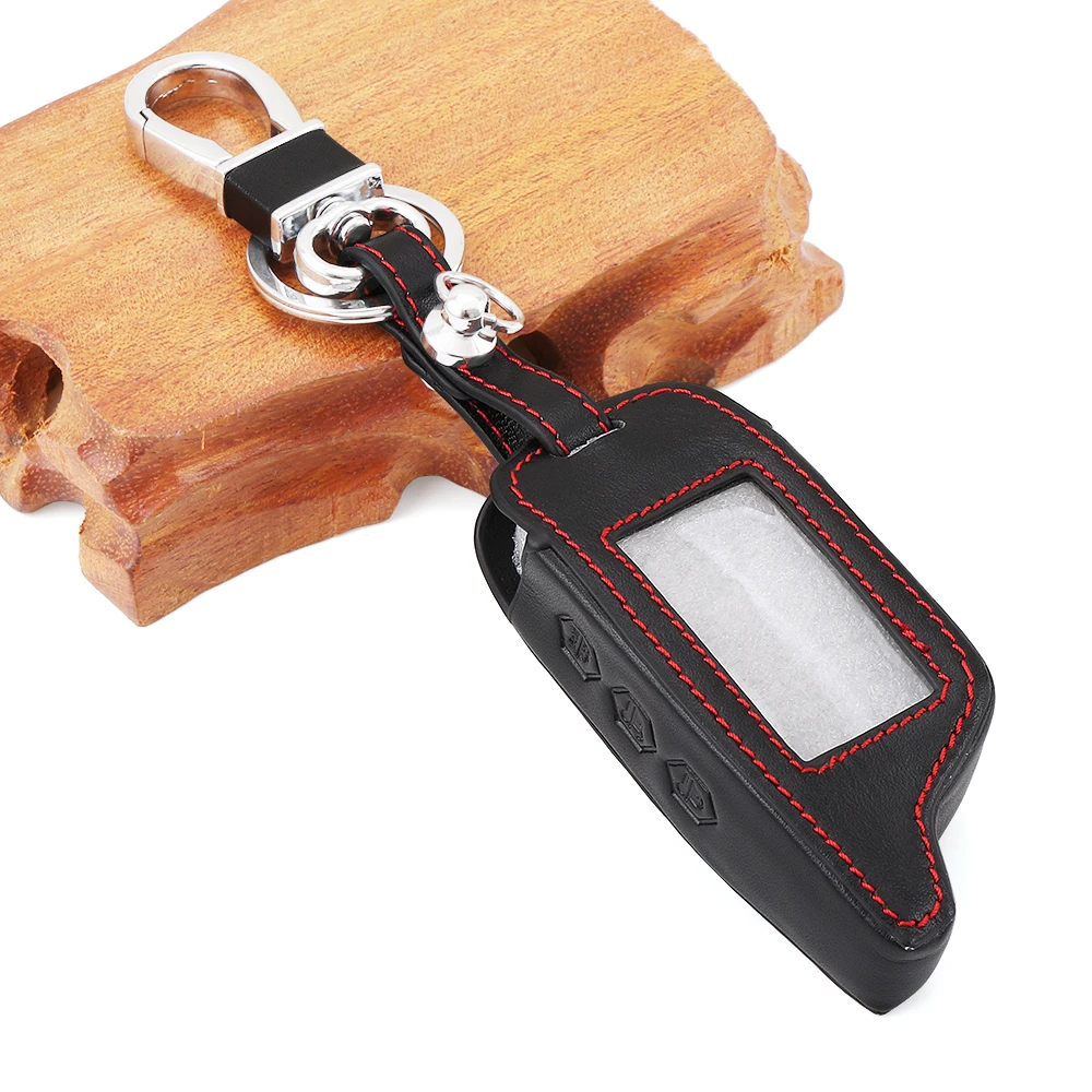 

Car-styling, Leather Key Case keychain for original Starline B9/B91/B6/B61/A91/A61/V7 C9 LCD Way Car Remote 2 Way Alarm
