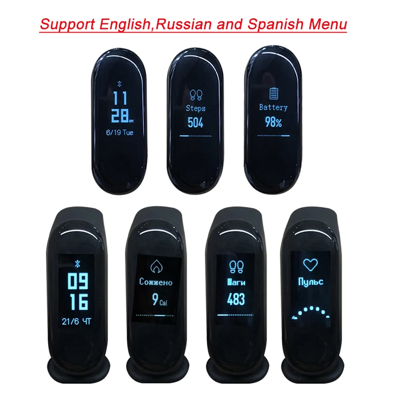 Глобальная версия Xiaomi mi Band 3 band мгновенное сообщение CallerID водонепроницаемый OLED