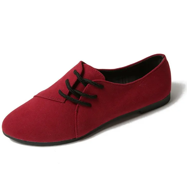 Новинка; женские лоферы на плоской подошве; модная обувь для девочек; Женская удобная повседневная обувь без застежки с круглым носком; цвет черный, красный, серый, коричневый - Цвет: Красный