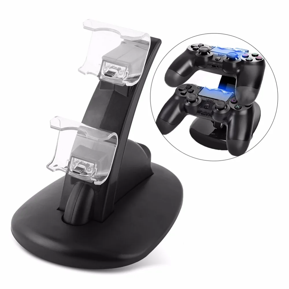 new USB Dual Charging Charger Docking Station Stand with USB cable for PS4 Playstation 4 Slim