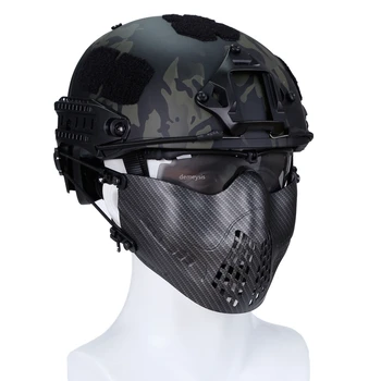 

Military Wargame Half Face Mask CS Camouflage Tactical Mask Airsoft Hunting Protective Masks for FAST Helmet