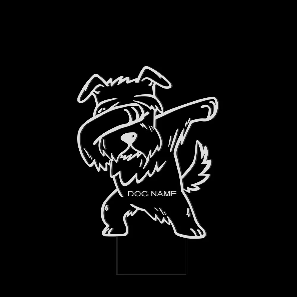 Dabing Schnauzer светильник ing 3D оптический иллюзионный светильник USB Современная Ночная лампа DAB собака животное светящийся светодиодный светильник домашний декор настольная лампа - Цвет: With custom name