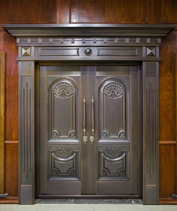 Дверная Петля безопасности медные входные двери античная медь Ретро двери двойные ворота входные двери H-c23