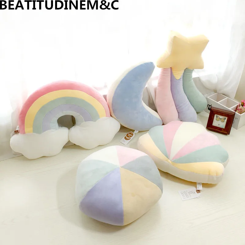  INS Nordic Style Stars Moon Clouds Plush Toy Office Sofa Car Bed Pillow Cushion Creative Home Decor