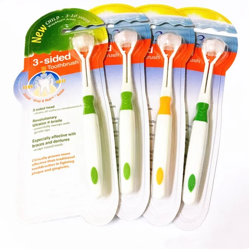 

1pcs Three Sides Toothbrush Ultrafine Soft-bristle Baby Children Toothbrush Ultrafine Soft-bristle Hot Sale