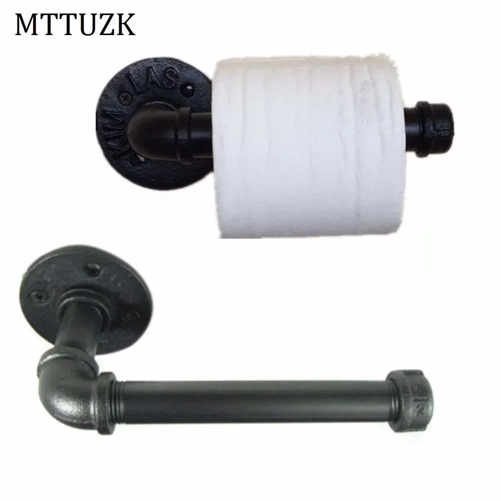 Mttuzk под старину, коричневая, черная железная труба Туалетная Бумага держатель промышленного ретро Стиль Туалет Бумага держатели Настенные держатель ролика