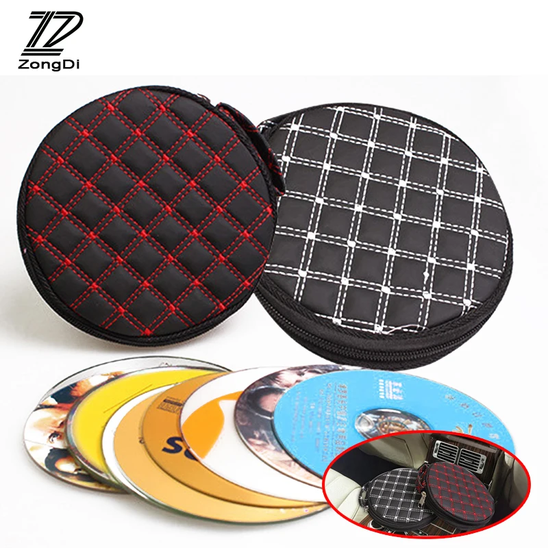 

ZD 1Pc Car CD bag Round 20 CD storage bag for Ford focus 2 3 Citroen c4 c5 c3 Opel astra h j g Chevrolet cruze aveo accessories