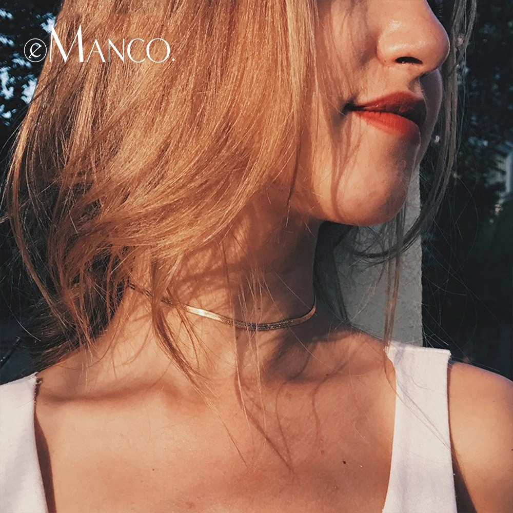 

eManco Unisex Snake Chain Necklace Brand Design Flexible Gold Color Fashion Statement Necklaces Jewelry Women Accessories