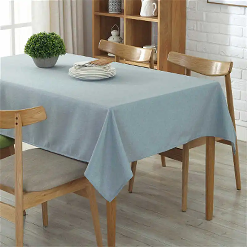 

Anti-Scalding Waterproof tablecloth Rectangular Cotton linen Blend Table Cover Oilproof Solid Resistant to dirty Table Cloth