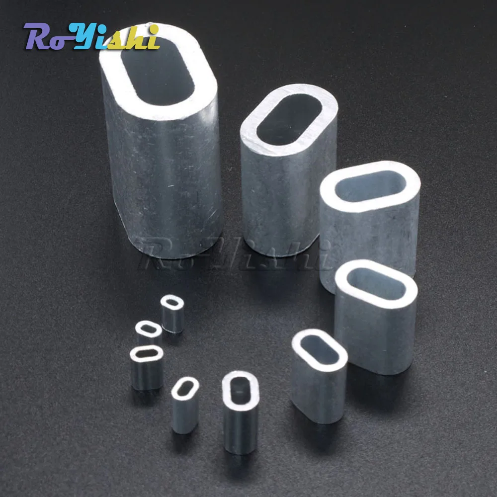 Wire Rope Aluminum Sleeve Crimp, 50PCS Figure 8 Double Hole Crimping Loop for 1//16 Cable
