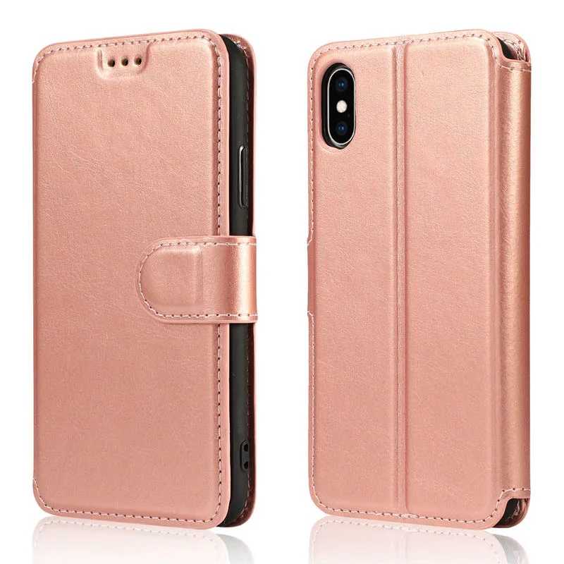 rose Флип Магнитный кошелек PU кожаный чехол для iPhone XS Max Etui 5 5S SE 6 6S plus Coque для Apple iPhone 7 7plus 8 8plus x xs xr сумка - Цвет: rose