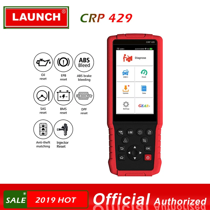 Launch CRP429 OBD2 Диагностический сканирующий инструмент Android 7,0 все системы диагностируют CRP 429 ABS кровотечение, Кодирование инжектора, IMMO Ключевые программы