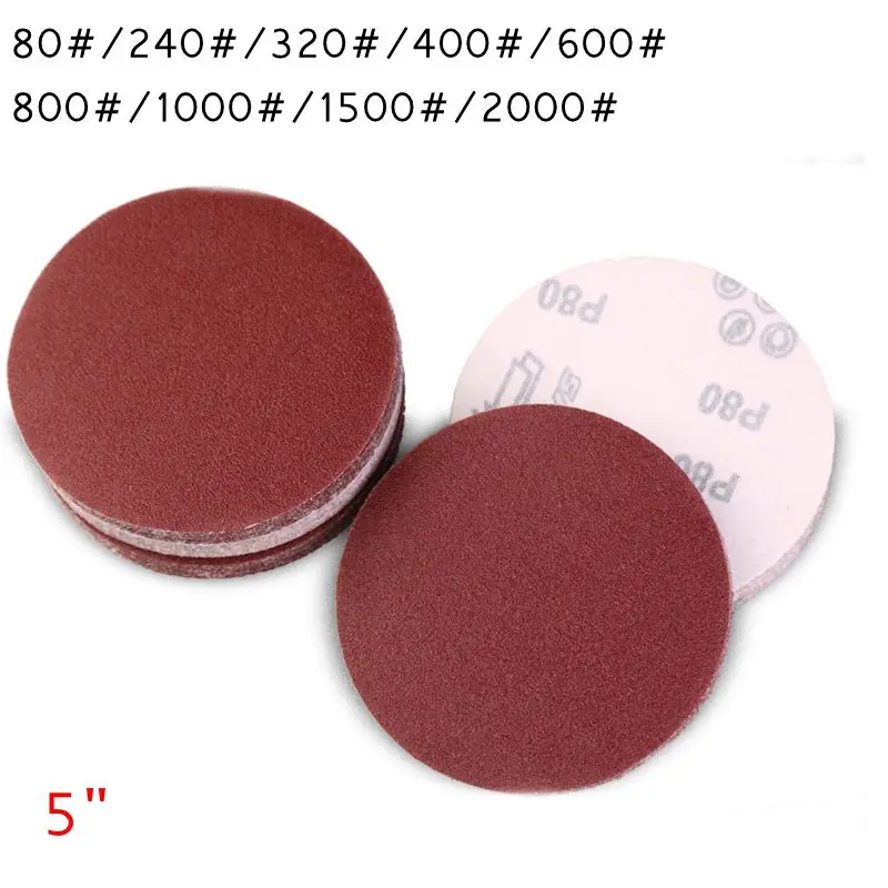 Buy 5 inch sandpaper 125mm flocking disc sandpaper