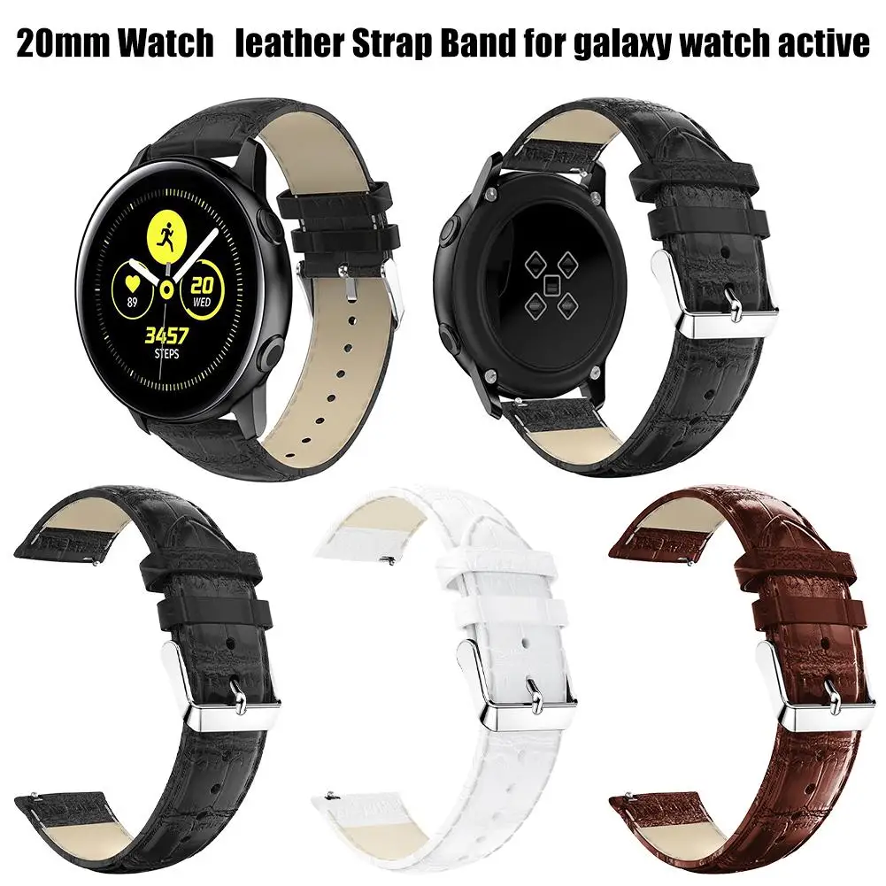 

For Samsung Galaxy Watch Active 20MM Replacement Soft Crocodile Leather Watch With Wrist Strap For Galaxy Watch Active Watch