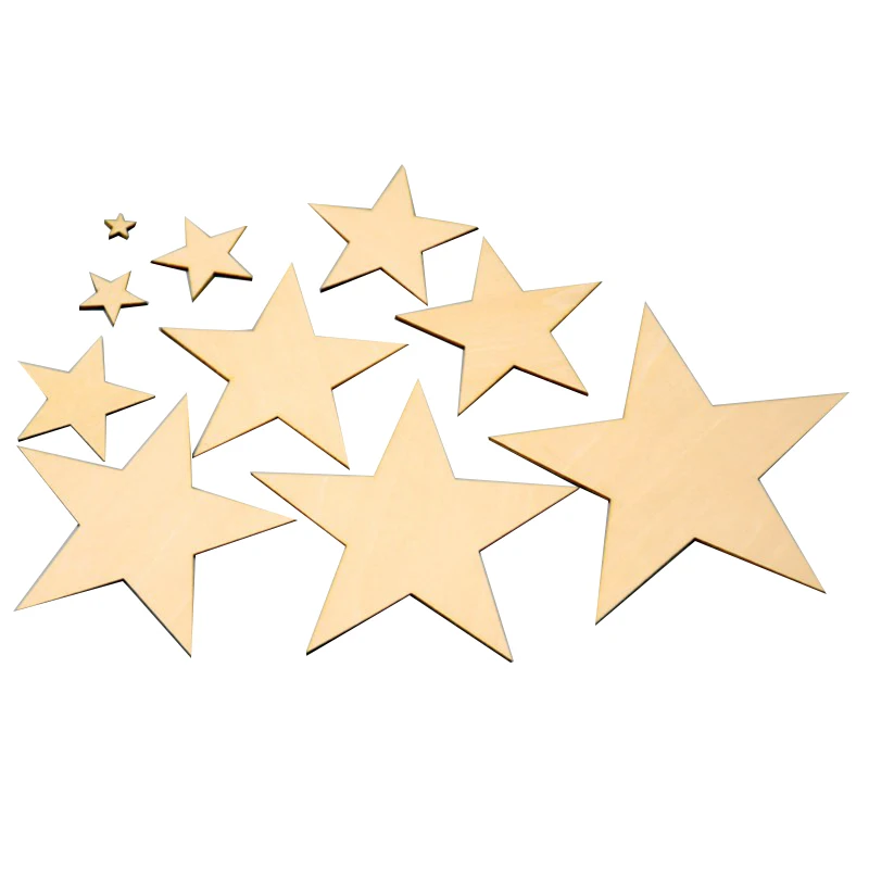 

150pcs/lot Blank unfinished wooden pentagram crafts supplies laser cut rustic wood wedding rings ornaments 30mm 171165