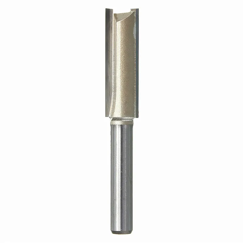 

New 60mm Long Dual Flutes Straight Router Bit Tungsten Carbide+Steel Replacement 1/4x3/8 Inch For Woodworking Tools Accessories