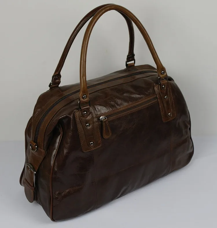 

Ali Victory men genuine leather bag man handbag commercial travel package carry on luggage weekend bag tote items TB130