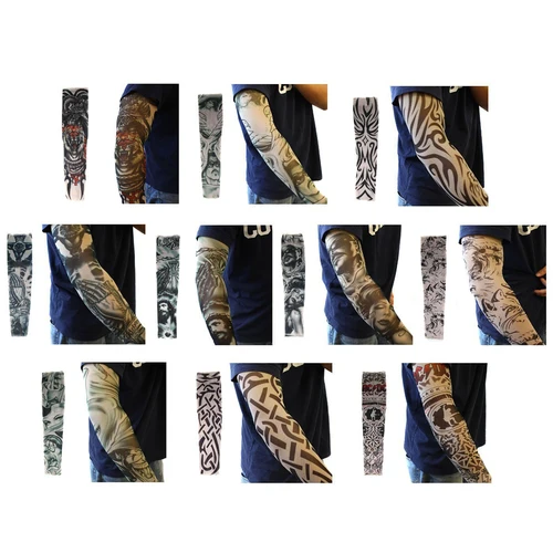 Quick Dry Tattoo Sleeve Sunscreen Cycling Running Comfortable Cool Long Arm Warmers Art Tatto Designs Nylon Elastic Temporary Islamabad