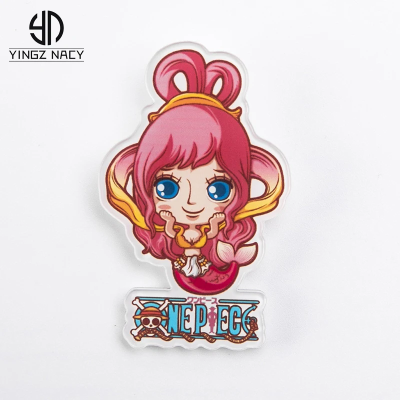 

Cute Mermaid Brooches For Women Lapel Pins icon backpack Anime One Piece SeaKing Poseido Shirahoshi Acrylic Denim Jackets Brooch