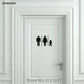 

JOYRESIDE Men Women Kids Unisex Restroom Bathroom Toilet Sign Door Wall Decal Vinyl Sticker Funny Decor Home Decoration XY093