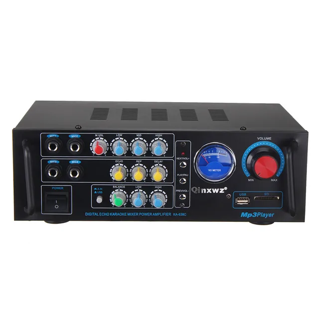 Special Offers MINI 2 Channel 600W+600W Digital Stereo Audio Amplifier Home/Car HiFi High Power Amplifiers Super Bass with VU Meter DC12V/220V