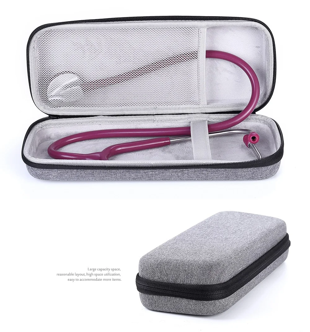 Универсальный серый на молнии EVA высокого качества Жесткий Чехол сумка для стетоскопа