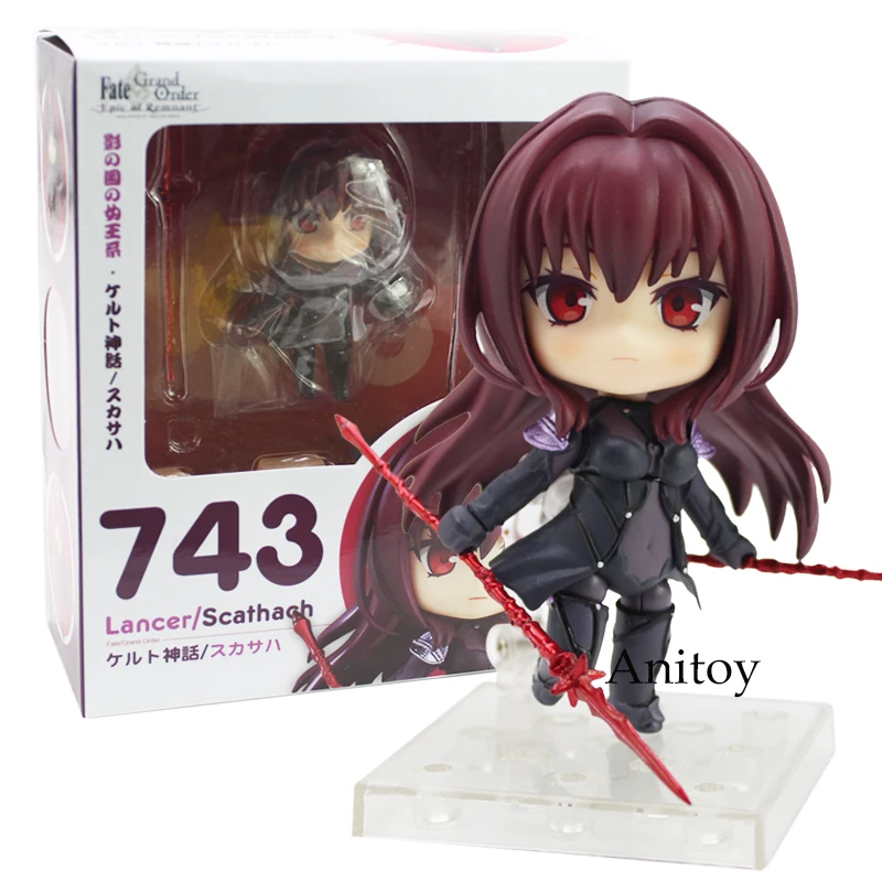 Fate Grand Order Lancer Scathach Nendoroid 743 ПВХ фигурка Коллекционная модель игрушки куклы 10 см