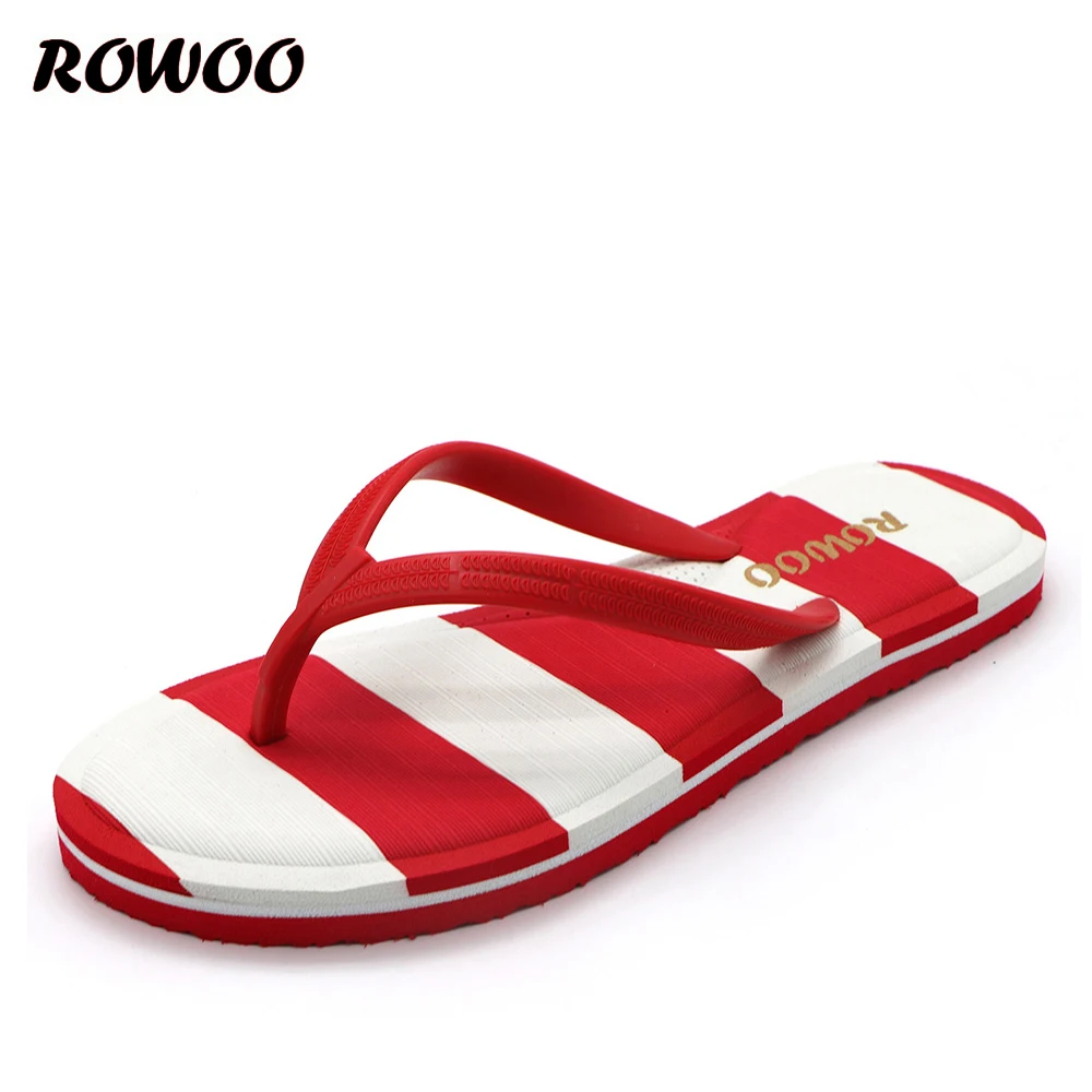 ladies red flip flops