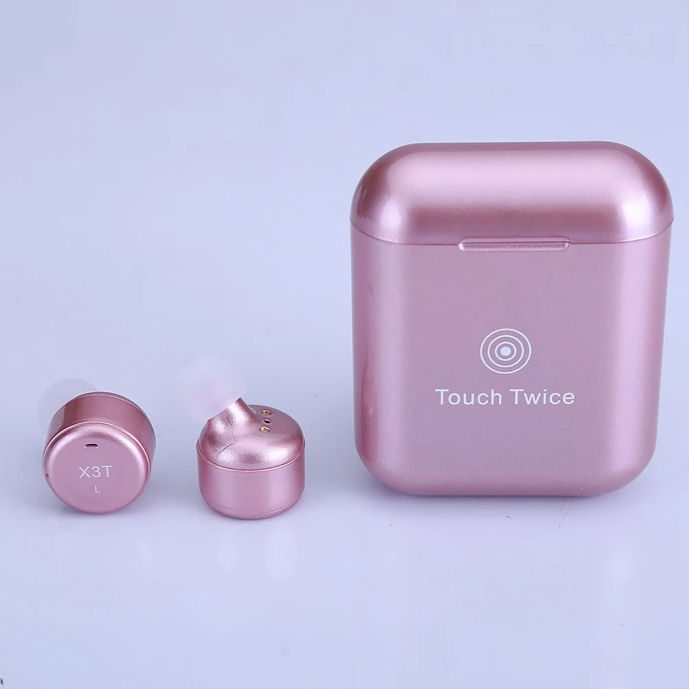 Новые X3T Беспроводные Bluetooth 4,2 многофункциональные кнопочные гарнитуры мини TWS Touch operation Stero наушники 6 цветов - Цвет: rose gold