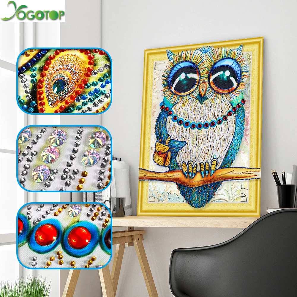 

YOGOTOP 5D Diamond Painting Animal Special Shape Diamond Embroidery Owl Picture With Rhinestones Mosaic Home Decor 40x50cm LP007