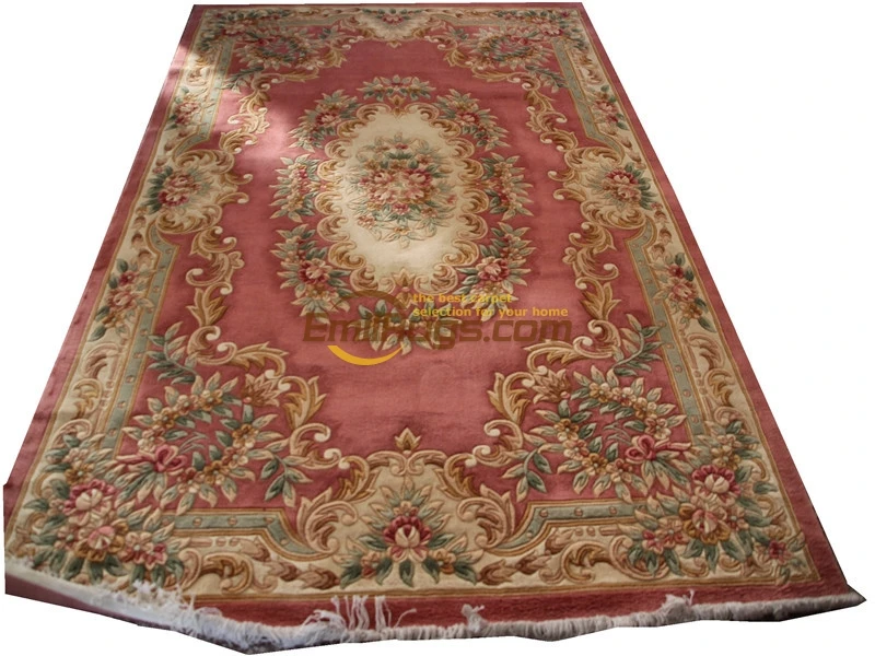 

Savonnerie Floral Trellis Design Thick And Plush Hand-knotted Rug Wool Rug Carpet Antique