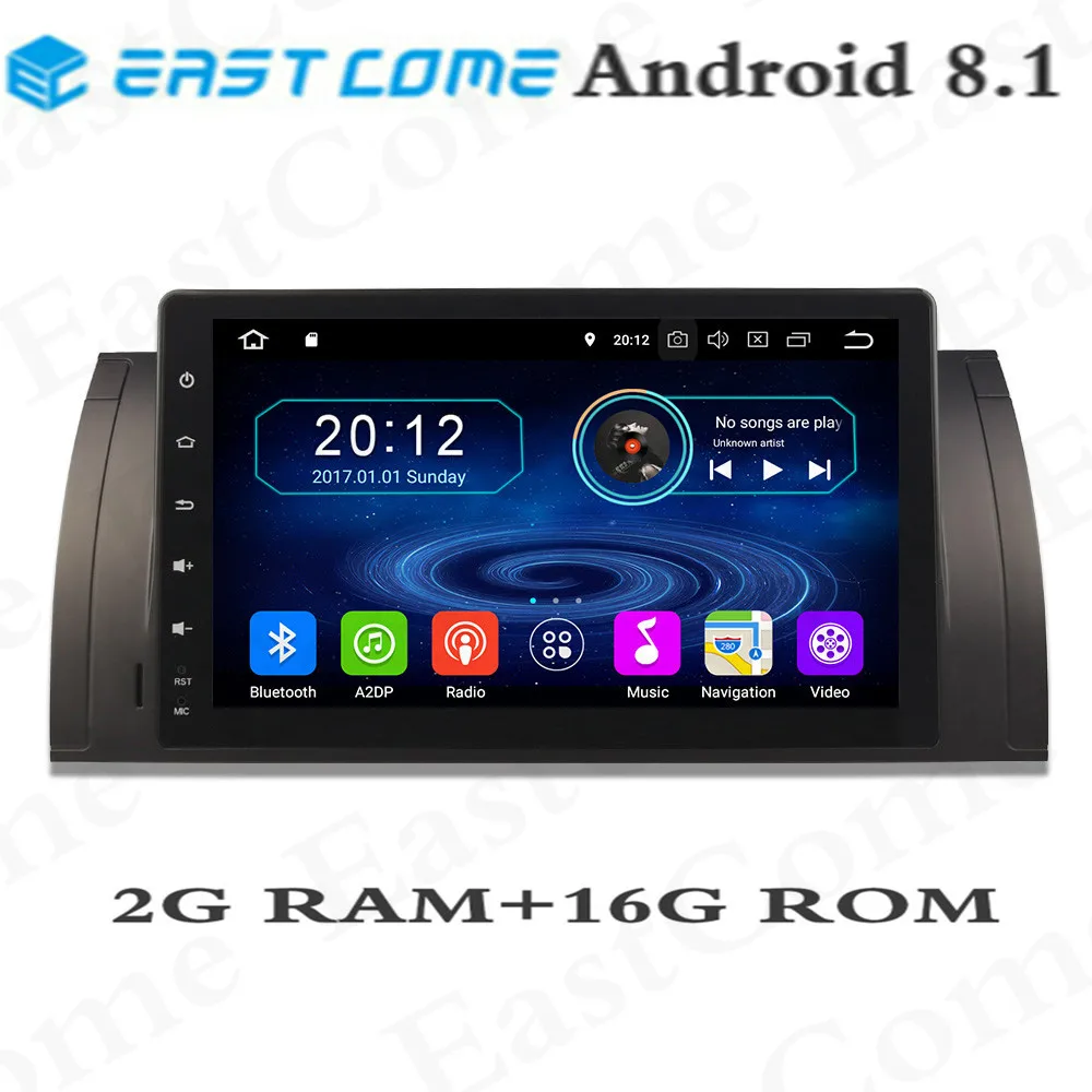 HD 9 дюймов Android 8 1 четырехъядерный автомобильный DVD-плеер для BMW 5 серии X5 E53 E39 M5