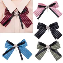 Вечерние галстук модный ленты Перл Декор Pre-tied Bow Tie Pin Брошь Зажим для галстука