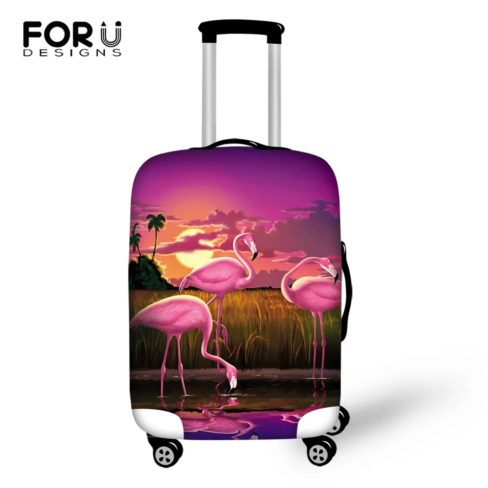 FORUDESIGNS Cartoon Luggage Cover Arts Sunset Flamingo Print Pattern Travel Accessories Only Cover Fashion Design Suitcase Cover FORUDESIGNS Cartoon Luggage Cover Arts Sunset Flamingo Print Pattern Travel Accessories Only Cover Fashion Design Suitcase Cover
