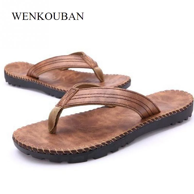 

Summer Men Sandals Outdoor Slippers House Flip Flops Male Casual Shoes Home Slides Breathable Flat Footwear Zapatillas Hombre