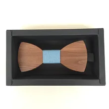 Деревянный лук галстук забавная индивидуальность романтические мужские Галстуки Досуг деревянный лук галстук бабочка с подарочной коробкой