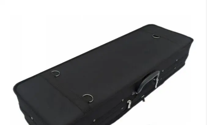  Lake Blue Interior High-grade Portable Violin Case Square Box Package Gold Table Double Strap Cloth