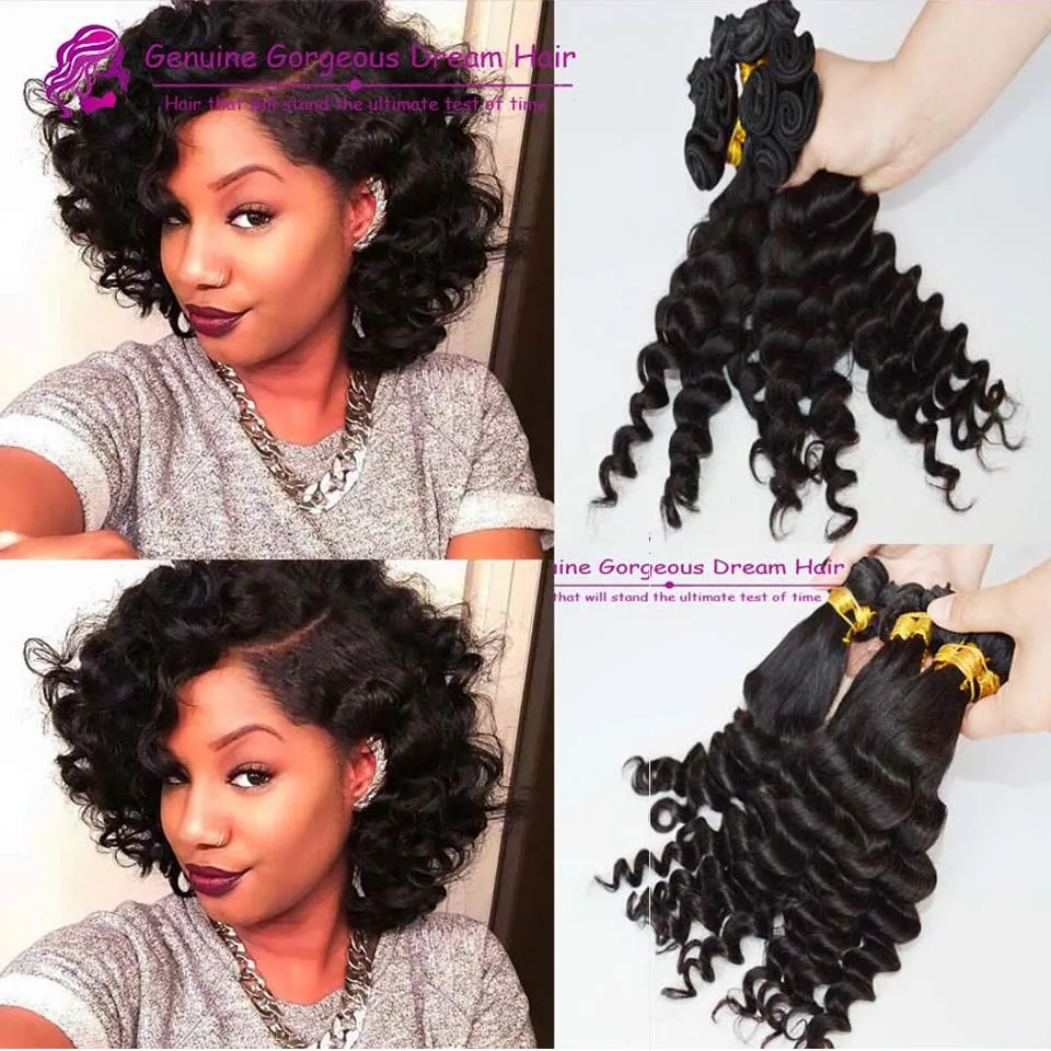 

Dream 3 Bundles Unprocessed 7a Brazilian Virgin Aunty Funmi Hair 100% Human Hair Weave Aunty Funmi Bouncy Curls Extensions Hair