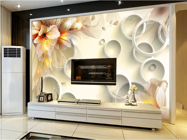 Custom Design Wallpaper Bedroom Chinese Style 3d Large Mural Fabric Wall  Paper Tv Backdrop Wall Covering Circle Orchid Flowers - Wallpapers -  AliExpress