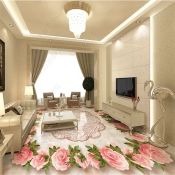 

beibehang Custom classic waterproof wallpaper European rose lace jade carving 3D floor papel de parede wall papers home decor