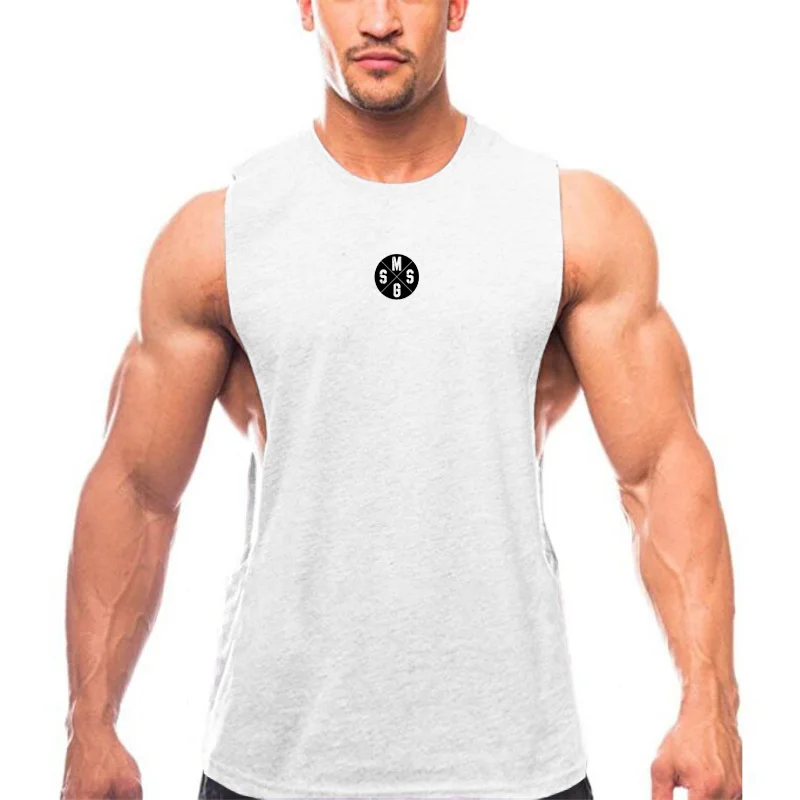 Muscleguys Mens Casual Loose Fitness Tank Tops For Male Summer Open side Sleeveless Active Muscle Shirts Vest Undershirts