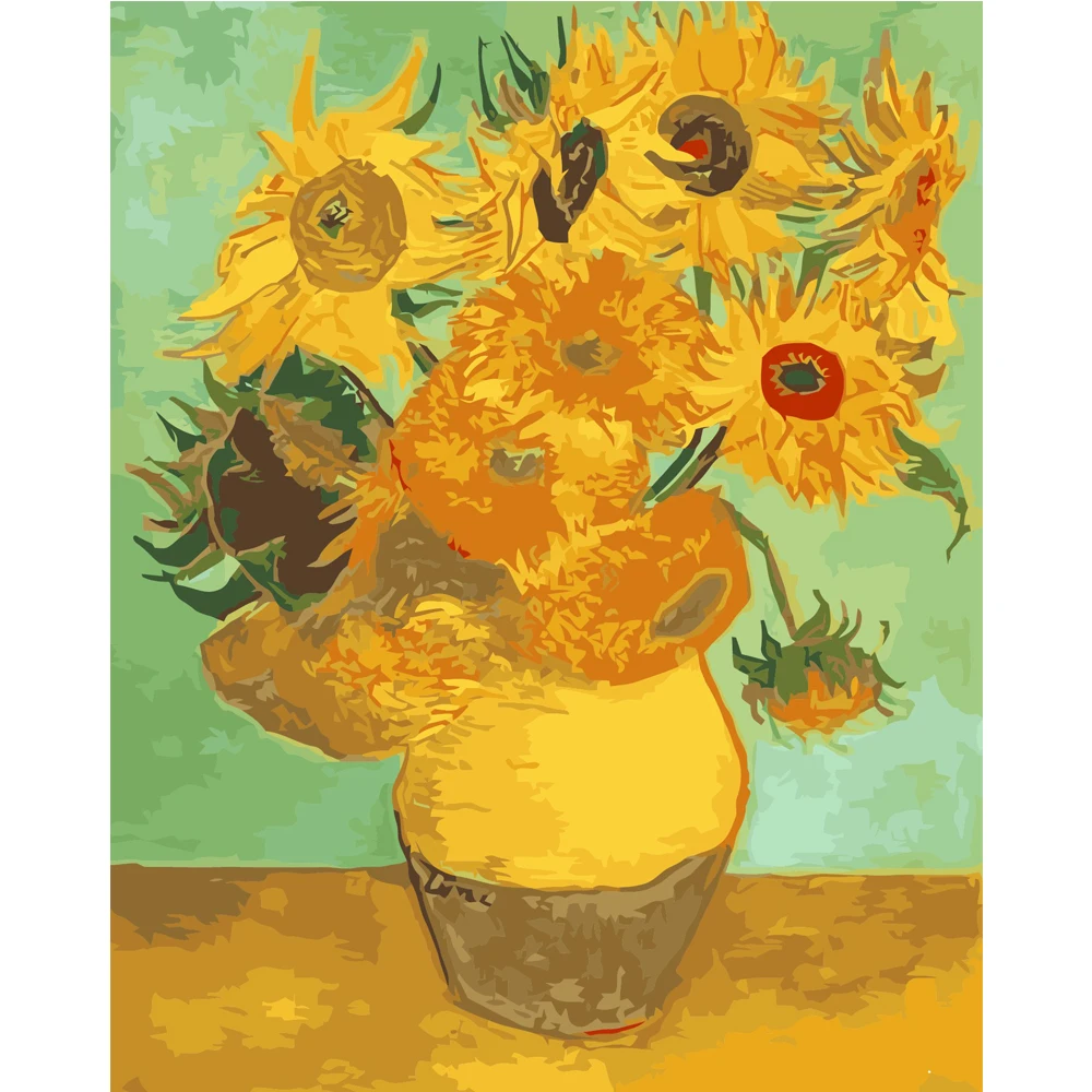 

DIY PBN Arcylic Painting Van Gogh Pictures By Numbers On Canvas Framed Wall Pictures Art For Living Room Home Decoration