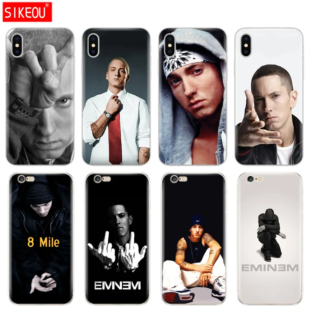 

Silicone Cover Phone Case For Iphone 6 X 8 7 6s 5 5s SE Plus 10 XR XS Max Case Hip Hop Rapper Eminem rap