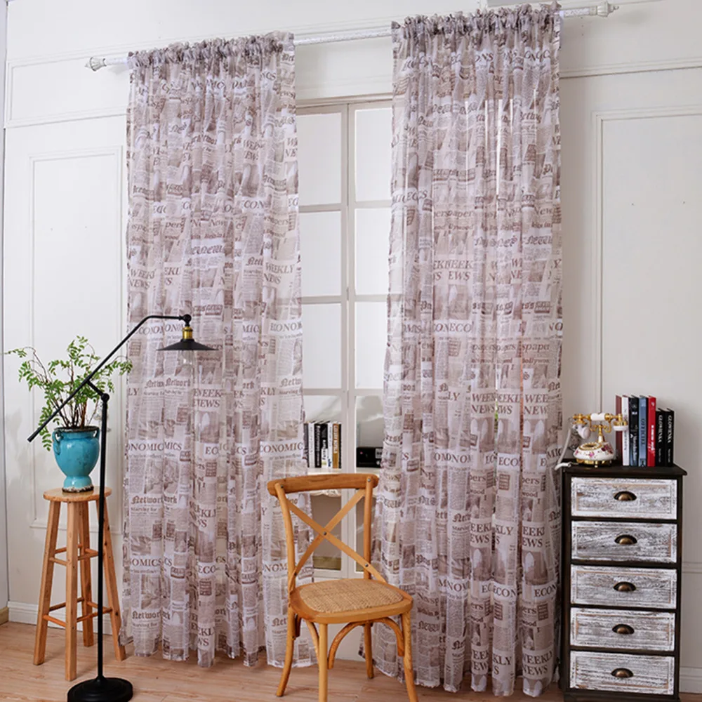 High Quality 1Pcs European Style 100*270 CM Window Curtains Sheer Voile Tulle for Bedroom Living Room Balcony Kitchen Curtain | Дом и сад