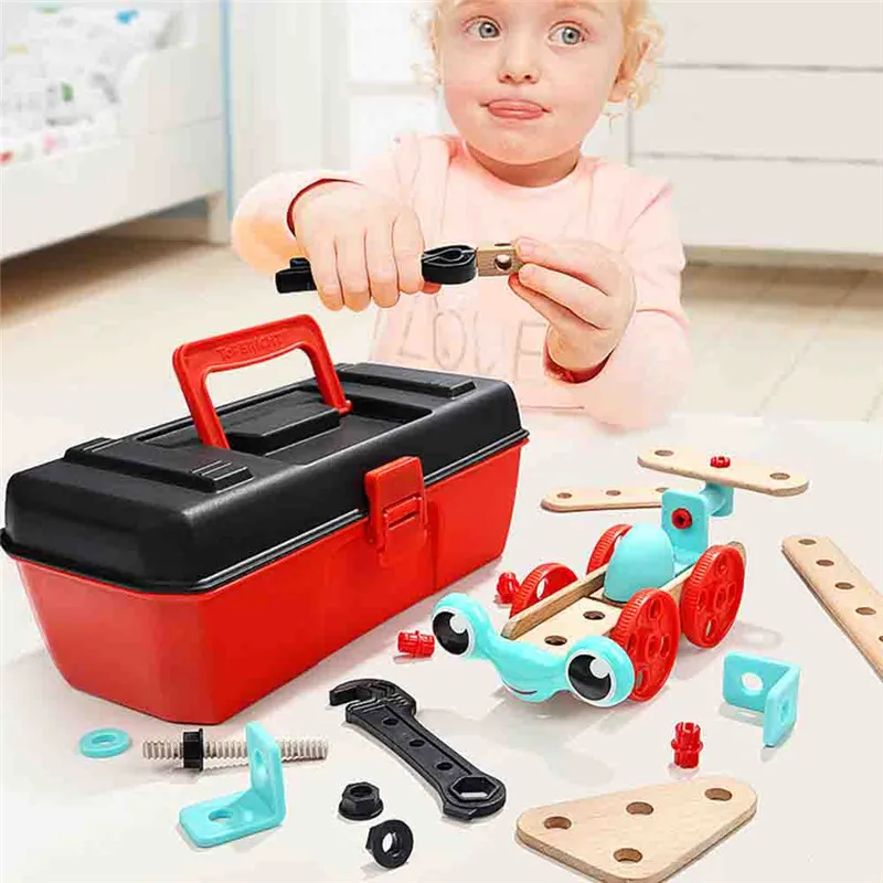

Educational Toy Set Children Combination Disassembly Toolbox Wooden Toy Kids Variety Shape Screw Multi-Function Repair Tool Toy