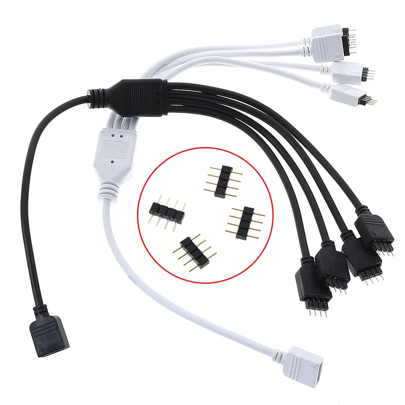 

1Pcs 4 Pin RGB LED Connector Cable 1 To 3 RGB 4 Pin LED Extension Splitter Cable