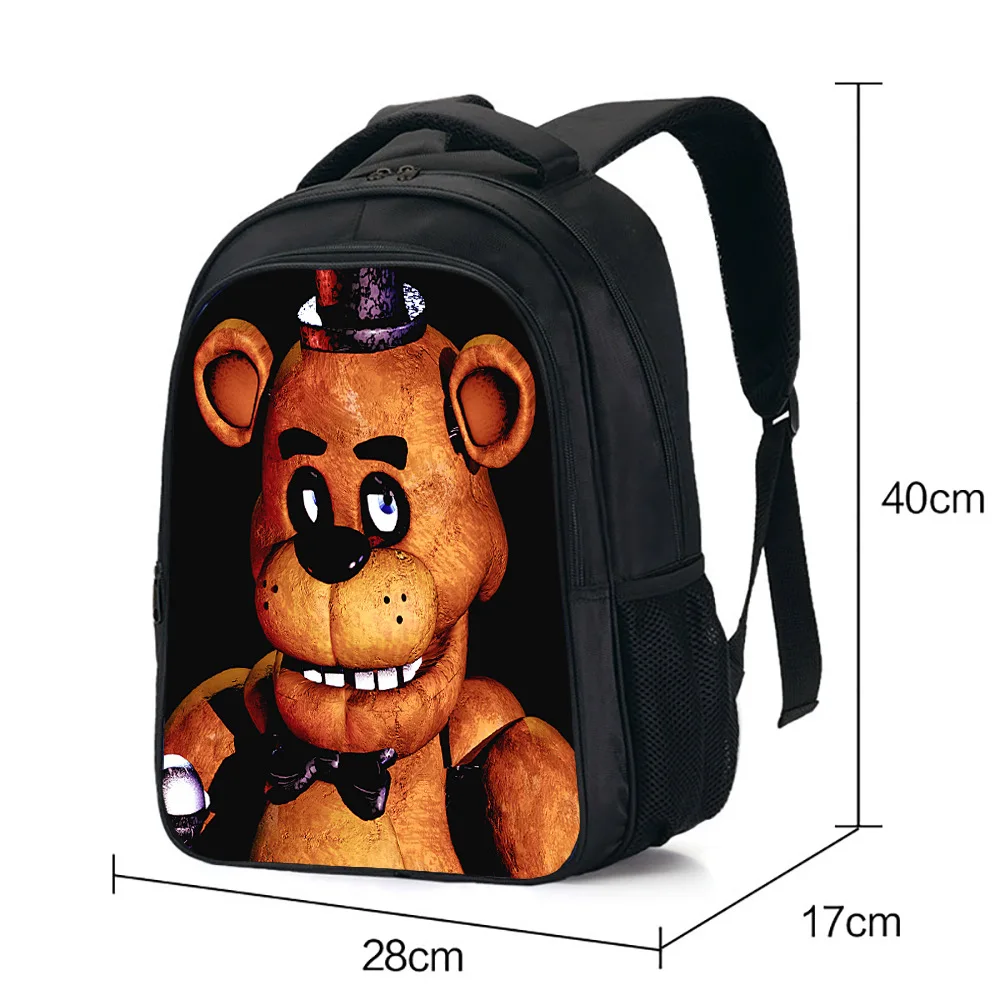 40 см, сумка для книг с героями мультфильма «пять ночей с Фредди», школьная сумка для студентов, рюкзак Mochila, Подарочная сумка для мальчиков, рюкзаки с медведем, Fnaf рюкзак - Цвет: B