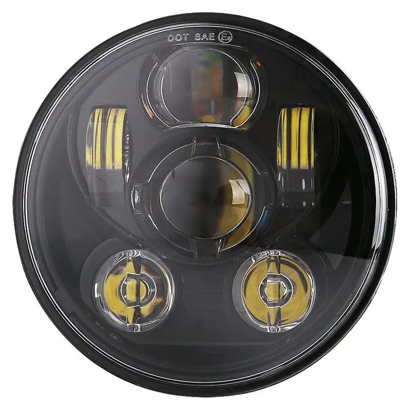 

5 3/4 inch Motorcycle Head light Black LED Headlight for
